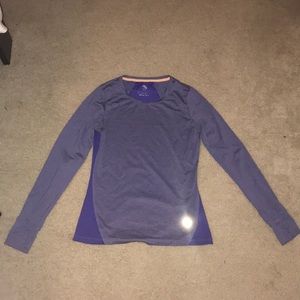 purple women’s long sleeve workout shirt